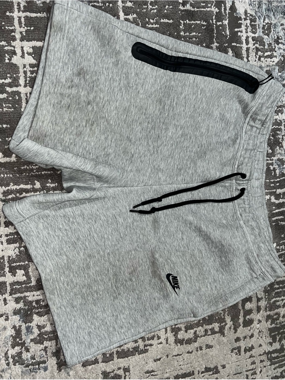 Nike Light Gray Athletic Shorts with Black Accents